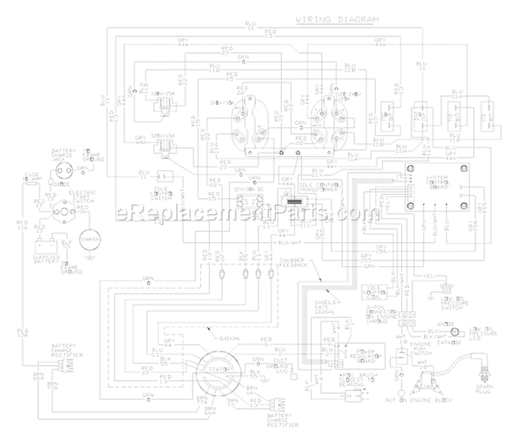 Page E Diagram and Parts List for 1645-0  Briggs and Stratton Generator